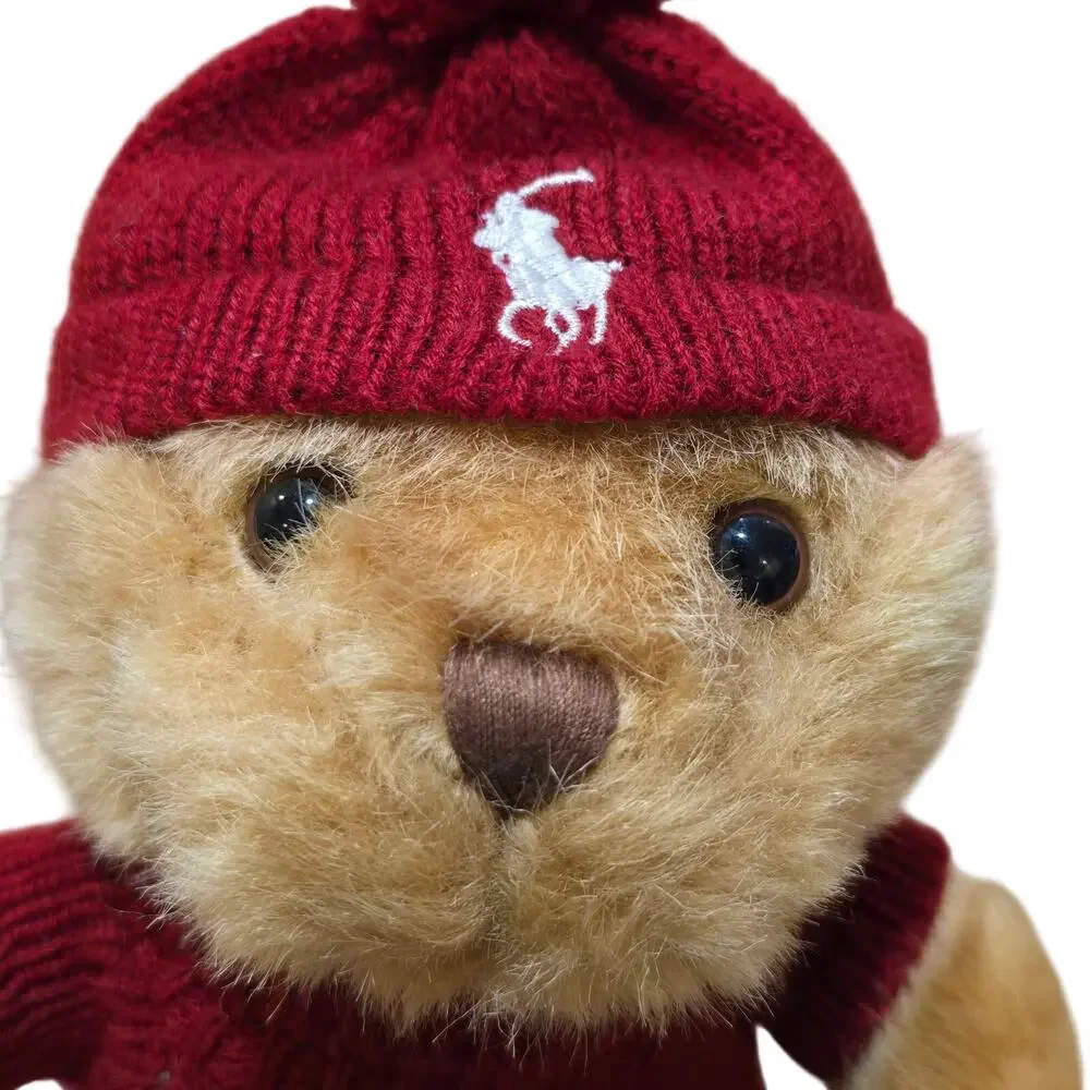 Ralph Lauren Limited THE POLO BEAR Plush Red Sweater & Beanie